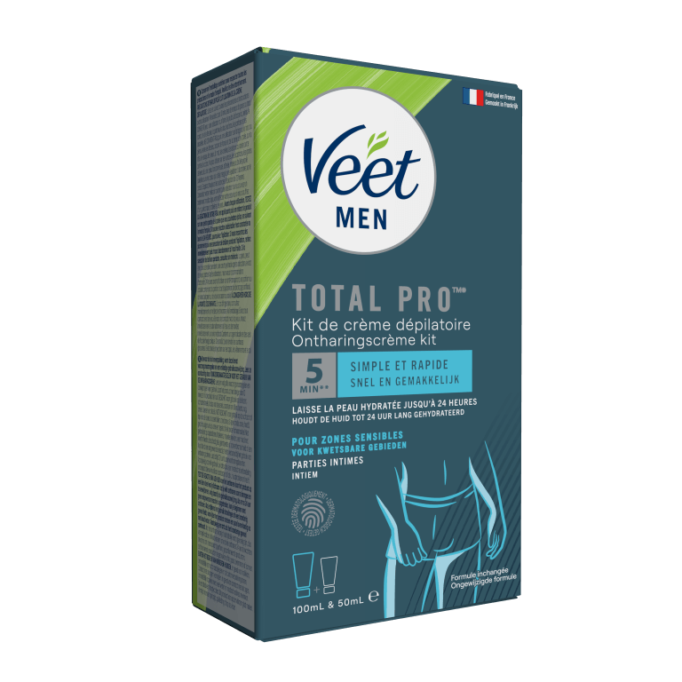 Veet Men Kit d’épilation - Zones sensibles - Parties intimes, 100ml & 50ml